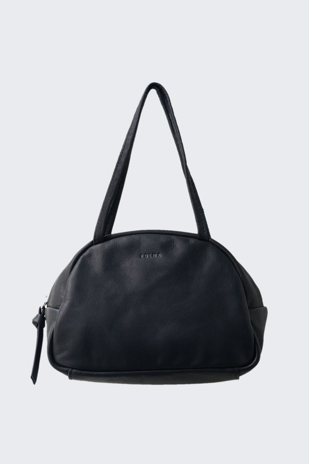 [FOLNA]  Soft leather Boston bag mini / Black